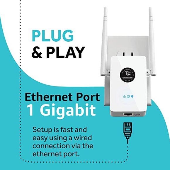 Techfacture Networking Nib Wifi Range Extender 24ghz Up To 280sqft